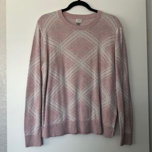 Pink and white sweater